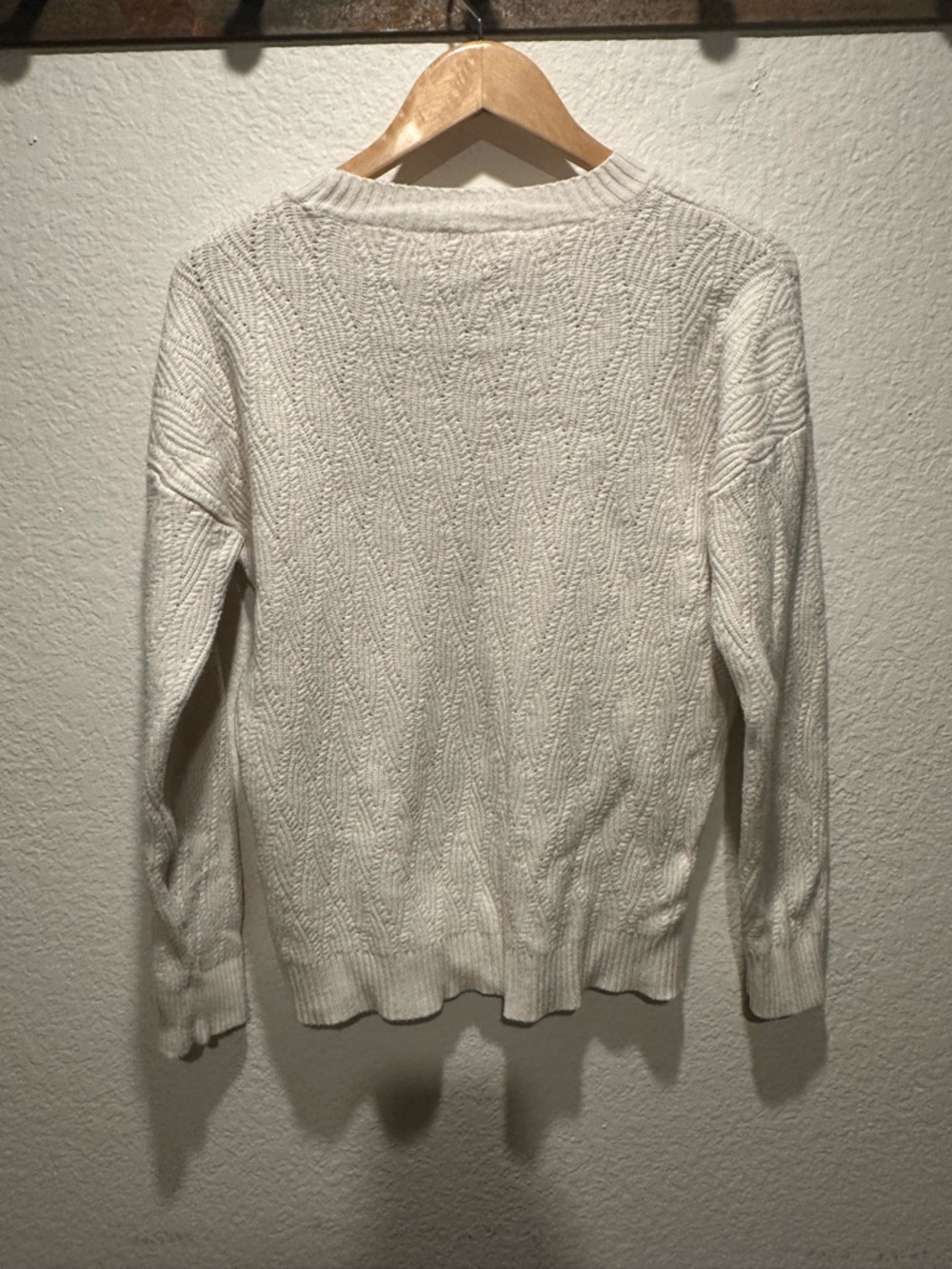 Cyrus Off-White Cable Knit Crewneck Sweater - Picture 4 of 10